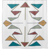 南西部の三角形パターンデザイン シャワーカーテン (正面)