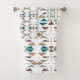 南西部の三角形パターンデザイン バスタオルセット