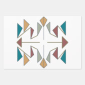 南西部の三角形パターンデザイン ラッピングペーパーシート (正面)