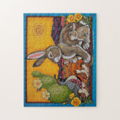 南西部の動物の野生動物ラビットウズウイルパズル ジグソーパズル (縦)