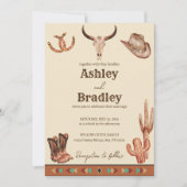 南西部の地方の牧場で西カウボーイ結婚ズ 招待状 (正面)