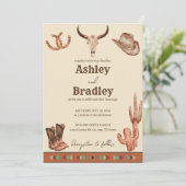 南西部の地方の牧場で西カウボーイ結婚ズ 招待状 (スタンド正面)