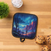 南西部の夜の砂漠 鍋敷き (トップダウン)