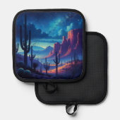 南西部の夜の砂漠 鍋敷き (正面/裏面)