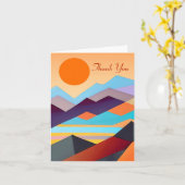 南西部の山の幾何学的抽象芸術 カード (黄色い花)