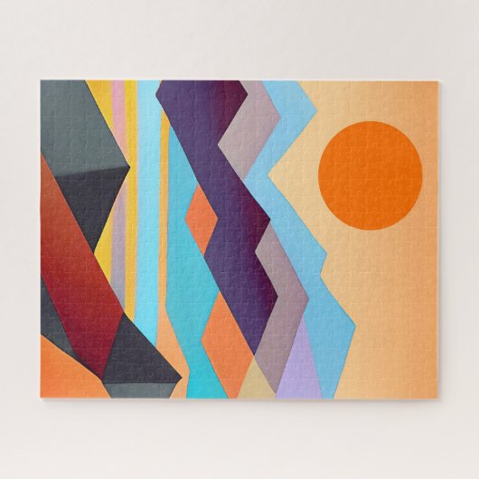 南西部の山の幾何学的抽象芸術 ジグソーパズル (横)