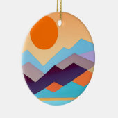 南西部の山の幾何学的抽象芸術 セラミックオーナメント (右)