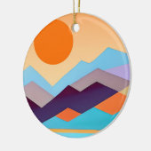 南西部の山の幾何学的抽象芸術 セラミックオーナメント (左)