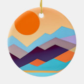 南西部の山の幾何学的抽象芸術 セラミックオーナメント (裏面)