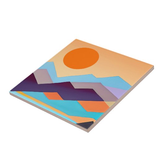 南西部の山の幾何学的抽象芸術 タイル (側面)