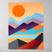 南西部の山の幾何学的抽象芸術 ポスター (正面)