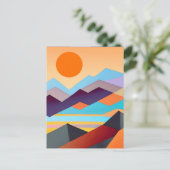 南西部の山の幾何学的抽象芸術 ポストカード (スタンド正面)