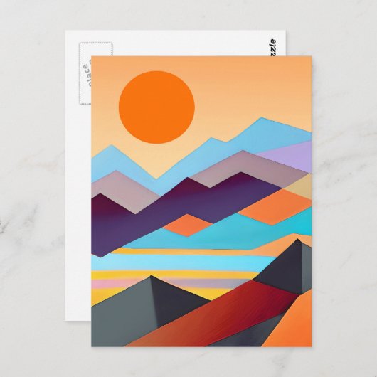 南西部の山の幾何学的抽象芸術 ポストカード (正面/裏面)