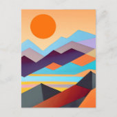 南西部の山の幾何学的抽象芸術 ポストカード (正面)