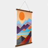 南西部の山の幾何学的抽象芸術 吊り下げ型タペストリー (傾斜あり)