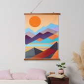 南西部の山の幾何学的抽象芸術 吊り下げ型タペストリー (寝室)