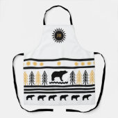 南西部の幾何学的なナバホブラックベアーエプロン エプロン (正面)