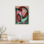 南西部の幾何学的な交響楽団ミッドエンチュリー抽象芸術 ポスター (キッチン)