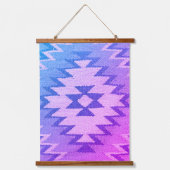 南西部の明るい青、ピンク、紫の色相、 吊り下げ型タペストリー (正面)
