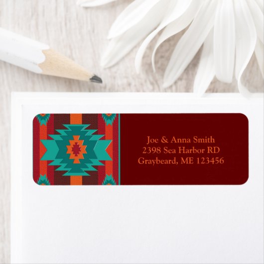 南西部の民族幾何学的デザインラベル ラベル (インサイチュ)