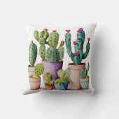 南西部の水色のサボテンの多肉類のポット クッション (裏面)