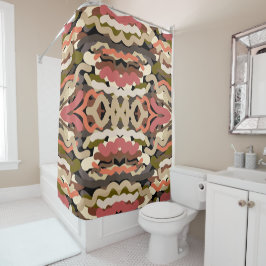 南西部の波状ウィグリーなアーストーン抽象芸術 シャワーカーテン