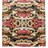 南西部の波状ウィグリーなアーストーン抽象芸術 シャワーカーテン (正面)