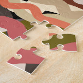 南西部の波状ウィグリーなアーストーン抽象芸術 ジグソーパズル (側面)