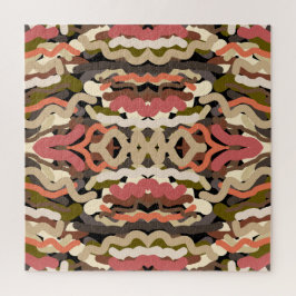 南西部の波状ウィグリーなアーストーン抽象芸術 ジグソーパズル