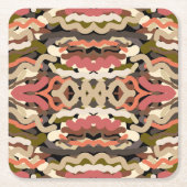 南西部の波状ウィグリーなアーストーン抽象芸術 スクエアペーパーコースター (正面)