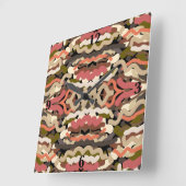 南西部の波状ウィグリーなアーストーン抽象芸術 スクエア壁時計 (傾斜)