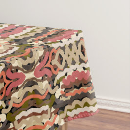 南西部の波状ウィグリーなアーストーン抽象芸術 テーブルクロス