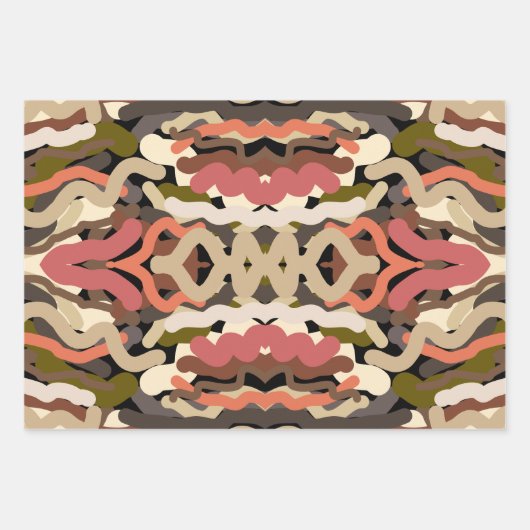 南西部の波状ウィグリーなアーストーン抽象芸術 ラッピングペーパーシート (正面2)