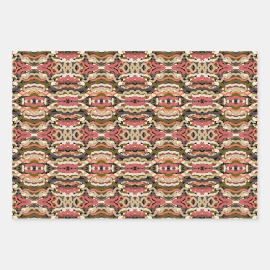 南西部の波状ウィグリーなアーストーン抽象芸術 ラッピングペーパーシート (正面)