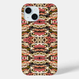南西部の波状ウィグリーなアーストーン抽象芸術 iPhone 15ケース