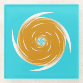 南西部の渦巻パターン ガラスコースター (正面)