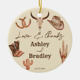 南西部の牧場の結婚式の引き出物贈り物 セラミックオーナメント