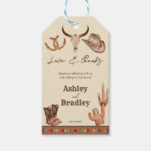 南西部の牧場の西女性のカーボーイ結婚ズ ギフトタグ (正面)