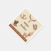 南西部の牧場の西女性のカーボーイ結婚ズ スタンダードカクテルナプキン (角)