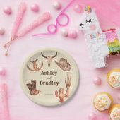 南西部の牧場の西女性のカーボーイ結婚ズ ペーパープレート (パーティー)