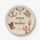 南西部の牧場の西女性のカーボーイ結婚ズ ペーパープレート (正面)