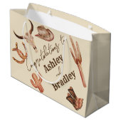 南西部の牧場の西女性のカーボーイ結婚ズ ラージペーパーバッグ (裏面アングル)