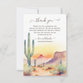 南西部の砂漠とサボテンの写真結婚の数 サンキューカード (正面)