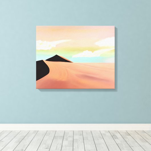 南西部の砂漠とデュネスミニマリストアート キャンバスプリント (インサイチュ (ウッドフロア))