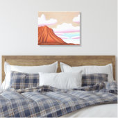 南西部の砂漠とメサのミニマリストアート キャンバスプリント (インサイチュ (寝室))
