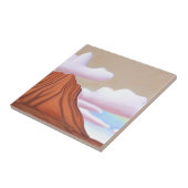 南西部の砂漠とメサのミニマリストアート タイル (側面)