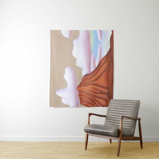 南西部の砂漠とメサのミニマリストアート タペストリー (インサイチュ)