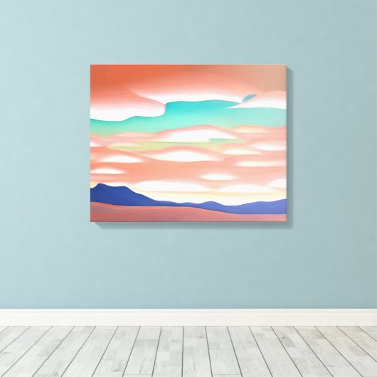 南西部の砂漠と空のミニマリストアート キャンバスプリント (インサイチュ (ウッドフロア))