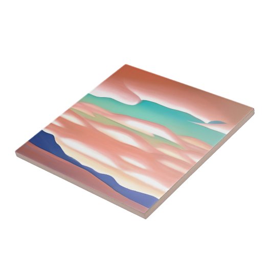 南西部の砂漠と空のミニマリストアート タイル (側面)