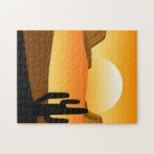 南西部の砂漠の夕日とメサス ジグソーパズル (横)